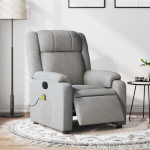 vidaXL Massagestoel elektrisch verstelbaar stof lichtgrijs3205190 vidaXL Massagestoel elektrisch verstelbaar stof lichtgrijs3205190