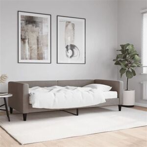 vidaXL Slaapbank met matras 90x200 cm stof taupe vidaXL Slaapbank met matras 90x200 cm stof taupe