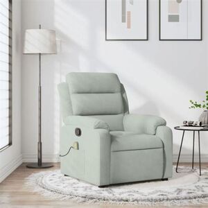 vidaXL Fauteuil de Massage Inclinable, Chaise avec Repose-pieds, Siège avec Dossier et Accoudoirs Salle de Séjour, Moderne, Gris Clair Velours vidaXL Fauteuil de Massage Inclinable, Chaise avec Repose-pieds, Siège avec Dossier et Accoudoirs Salle de Séjour, Moderne, Gris Clair Velours