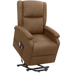 vidaXL Sta-op-massagestoel stof bruin329713 vidaXL Sta-op-massagestoel stof bruin329713