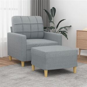 vidaXL Fauteuil met voetenbank 60 cm stof lichtgrijs3200993 vidaXL Fauteuil met voetenbank 60 cm stof lichtgrijs3200993