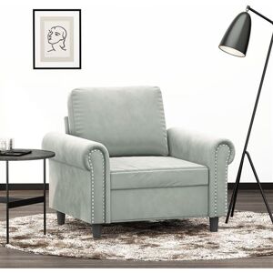 vidaXL Fauteuil 60 cm fluweel lichtgrijs359509 vidaXL Fauteuil 60 cm fluweel lichtgrijs359509