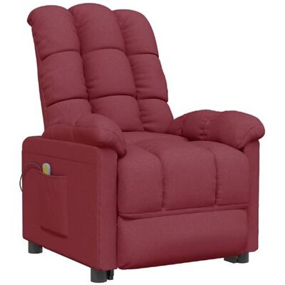 vidaXL Massagestoel stof wijnrood vidaXL Massagestoel stof wijnrood