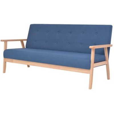 vidaXL Driezitsbank stof blauw vidaXL Driezitsbank stof blauw