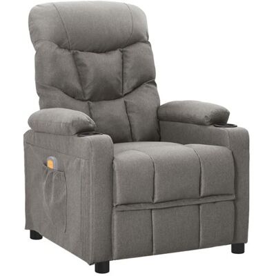 vidaXL Massagestoel stof lichtgrijs vidaXL Massagestoel stof lichtgrijs