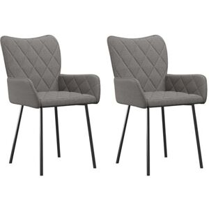 vidaXL Eetkamerstoelen 2 st stof lichtgrijs344831 vidaXL Eetkamerstoelen 2 st stof lichtgrijs344831