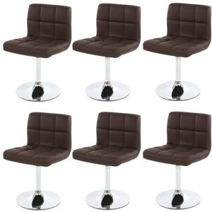 Générique Set van 6 eetkamerstoelen Bureaustoel Stoel Kavala kunstleer chroom ~ bruin Générique Set van 6 eetkamerstoelen Bureaustoel Stoel Kavala kunstleer chroom ~ bruin