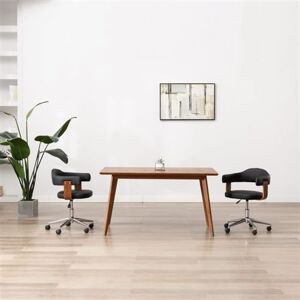 vidaXL Eetkamerstoel draaibaar gebogen hout en kunstleer zwart287415 vidaXL Eetkamerstoel draaibaar gebogen hout en kunstleer zwart287415