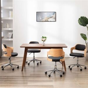 vidaXL 4x Bois Courbé Chaises Pivotantes à Dîner Sièges de Salle à Manger Salon Repas Chambre Cuisine Bureau Maison Intérieur Noir Similicuir vidaXL 4x Bois Courbé Chaises Pivotantes à Dîner Sièges de Salle à Manger Salon Repas Chambre Cuisine Bureau Maison Intérieur Noir Similicuir