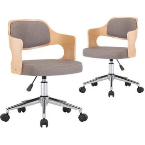 vidaXL 2x Bois Courbé Chaises Pivotantes à Dîner Sièges de Salle à Manger Salon Repas Chambre Cuisine Bureau Maison Intérieur Taupe Tissu vidaXL 2x Bois Courbé Chaises Pivotantes à Dîner Sièges de Salle à Manger Salon Repas Chambre Cuisine Bureau Maison Intérieur Taupe Tissu