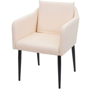 Eetkamerstoel HWC-H93, keukenstoel fauteuil stoel ~ kunstleer crème-beige Eetkamerstoel HWC-H93, keukenstoel fauteuil stoel ~ kunstleer crème-beige