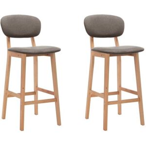 vidaXL Barkrukken 2 st stof taupe289376 vidaXL Barkrukken 2 st stof taupe289376