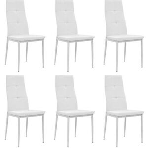 vidaXL Eetkamerstoelen 6 st kunstleer wit275436 vidaXL Eetkamerstoelen 6 st kunstleer wit275436