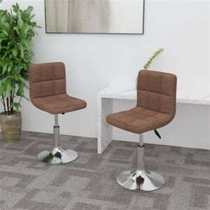 vidaXL Eetkamerstoelen draaibaar 2 st stof bruin334212 vidaXL Eetkamerstoelen draaibaar 2 st stof bruin334212