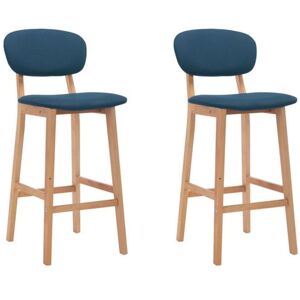 vidaXL Barkrukken 2 st stof blauw289371 vidaXL Barkrukken 2 st stof blauw289371