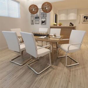 vidaXL Eetkamerstoelen 6 st kunstleer wit270165 vidaXL Eetkamerstoelen 6 st kunstleer wit270165