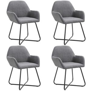vidaXL Eetkamerstoelen 4 st stof donkergrijs vidaXL Eetkamerstoelen 4 st stof donkergrijs