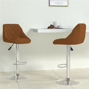 vidaXL Barkrukken 2 st fluweel bruin335303 vidaXL Barkrukken 2 st fluweel bruin335303