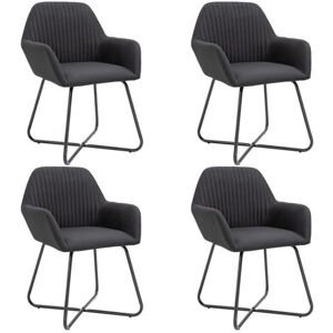 vidaXL Eetkamerstoelen 4 st stof zwart vidaXL Eetkamerstoelen 4 st stof zwart