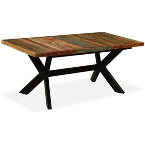 vidaXL Eettafel 180 cm massief gerecycled hout en stalen kruis vidaXL Eettafel 180 cm massief gerecycled hout en stalen kruis
