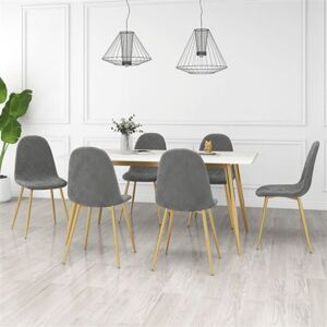 vidaXL Eetkamerstoelen 6 st fluweel lichtgrijs3082870 vidaXL Eetkamerstoelen 6 st fluweel lichtgrijs3082870