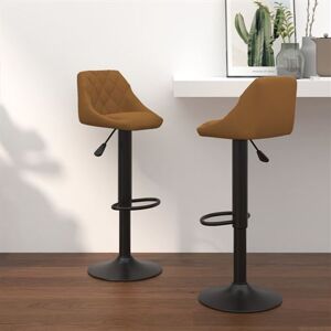 vidaXL Barkrukken 2 st fluweel bruin335347 vidaXL Barkrukken 2 st fluweel bruin335347