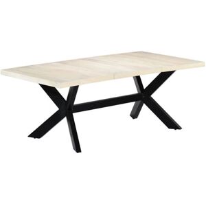 vidaXL Eettafel 200x100x75 cm massief mangohout wit247428 vidaXL Eettafel 200x100x75 cm massief mangohout wit247428