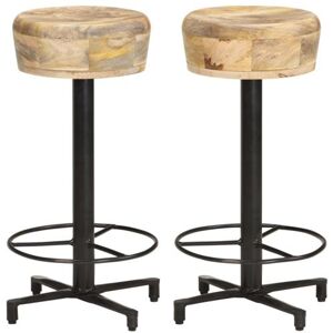 vidaXL Barkrukken 2 st 66 cm massief mangohout321962 vidaXL Barkrukken 2 st 66 cm massief mangohout321962