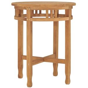 vidaXL Table de Bistro, Table à Manger, Table de Repas, Meuble de Cuisine Jardin Patio Terrasse Extérieur, Ø60x75,5 cm Bois de Teck Solide vidaXL Table de Bistro, Table à Manger, Table de Repas, Meuble de Cuisine Jardin Patio Terrasse Extérieur, Ø60x75,5 cm Bois de Teck Solide