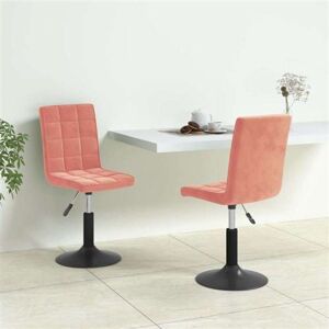 vidaXL Eetkamerstoelen draaibaar 2 st fluweel roze335746 vidaXL Eetkamerstoelen draaibaar 2 st fluweel roze335746
