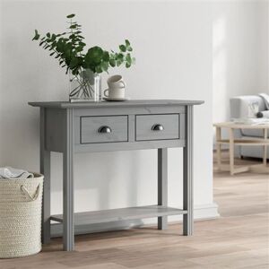 vidaXL vidaXL Table Console, Bout de Canapé avec 2 Tiroirs, Table d'Appoint, Meuble de Salle de Séjour Entrée Couloir, Gris Bois de Pin Massif 355073 vidaXL vidaXL Table Console, Bout de Canapé avec 2 Tiroirs, Table d'Appoint, Meuble de Salle de Séjour Entrée Couloir, Gris Bois de Pin Massif 355073