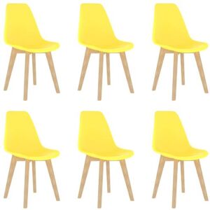 vidaXL Eetkamerstoelen 6 st kunststof geel289118 vidaXL Eetkamerstoelen 6 st kunststof geel289118