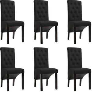 vidaXL Eetkamerstoelen 6 st stof zwart276976 vidaXL Eetkamerstoelen 6 st stof zwart276976