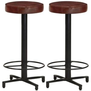 vidaXL Barkrukken 2 st 66 cm echt leer321968 vidaXL Barkrukken 2 st 66 cm echt leer321968