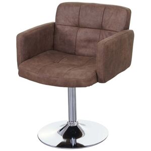 Eetkamerstoel Orlando, draaistoel, imitatie suède chroom MVG-gecertificeerd ~ vintage bruin Eetkamerstoel Orlando, draaistoel, imitatie suède chroom MVG-gecertificeerd ~ vintage bruin