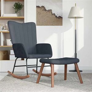 vidaXL Chaise à Bascule avec Repose-pied Chaise de Relaxation Siège de Relaxation Fauteuil de Salon Salle de Séjour Salon Gris Foncé Velours vidaXL Chaise à Bascule avec Repose-pied Chaise de Relaxation Siège de Relaxation Fauteuil de Salon Salle de Séjour Salon Gris Foncé Velours