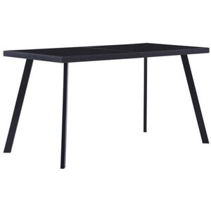 vidaXL Eettafel 140x70x75 cm gehard glas zwart281873 vidaXL Eettafel 140x70x75 cm gehard glas zwart281873