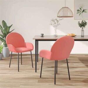 vidaXL Eetkamerstoelen 2 st fluweel roze344767 vidaXL Eetkamerstoelen 2 st fluweel roze344767