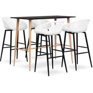 vidaXL 5-delige Barset zwart en wit3057460 vidaXL 5-delige Barset zwart en wit3057460