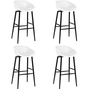 vidaXL Barstoelen 4 st wit 248162 vidaXL Barstoelen 4 st wit 248162