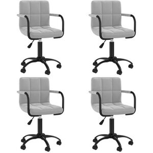 vidaXL Eetkamerstoelen draaibaar 4 st fluweel lichtgrijs3088012 vidaXL Eetkamerstoelen draaibaar 4 st fluweel lichtgrijs3088012