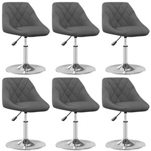 vidaXL Eetkamerstoelen draaibaar 6 st fluweel donkergrijs3088770 vidaXL Eetkamerstoelen draaibaar 6 st fluweel donkergrijs3088770