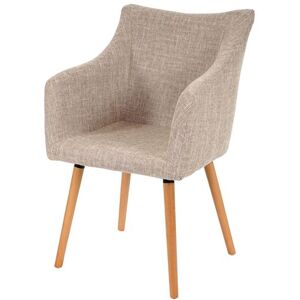 Générique Eetkamerstoel Malmö T382, stoel keuken, retro jaren 50 design ~ textiel, crème/grijs Générique Eetkamerstoel Malmö T382, stoel keuken, retro jaren 50 design ~ textiel, crème/grijs