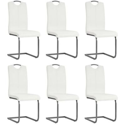 vidaXL Eetkamerstoelen 6 st kunstleer wit275464 vidaXL Eetkamerstoelen 6 st kunstleer wit275464