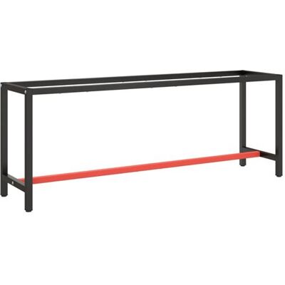 vidaXL Cadre de Banc de Travail Support de Table de Travail Base de Banc de Travail Pied de Table Noir Mat et Rouge Mat 210x50x79 cm Métal vidaXL Cadre de Banc de Travail Support de Table de Travail Base de Banc de Travail Pied de Table Noir Mat et Rouge Mat 210x50x79 cm Métal