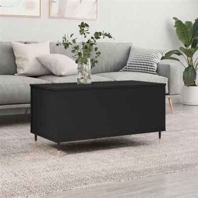 vidaXL Salontafel 90x44,5x45 cm bewerkt hout zwart830965 vidaXL Salontafel 90x44,5x45 cm bewerkt hout zwart830965
