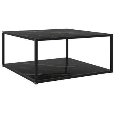 vidaXL Salontafel 80x80x35 cm gehard glas zwart vidaXL Salontafel 80x80x35 cm gehard glas zwart