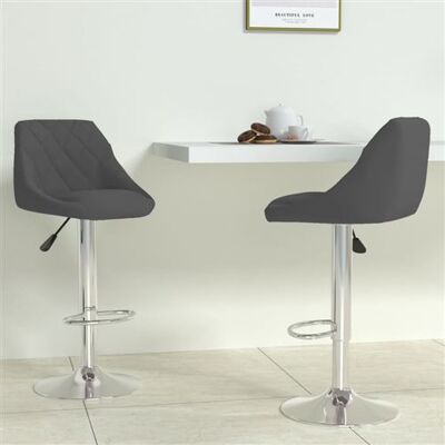 vidaXL Barkrukken 2 st fluweel donkergrijs335306 vidaXL Barkrukken 2 st fluweel donkergrijs335306