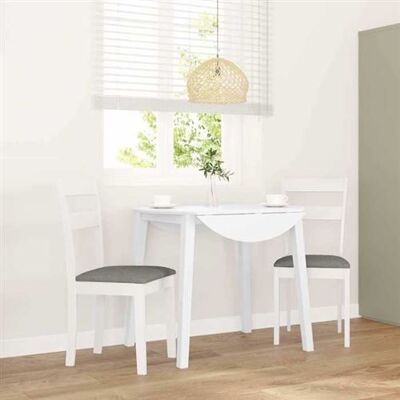 vidaXL Eetkamerstoelen met kussens 2 st massief hout rubber wit4102384 vidaXL Eetkamerstoelen met kussens 2 st massief hout rubber wit4102384