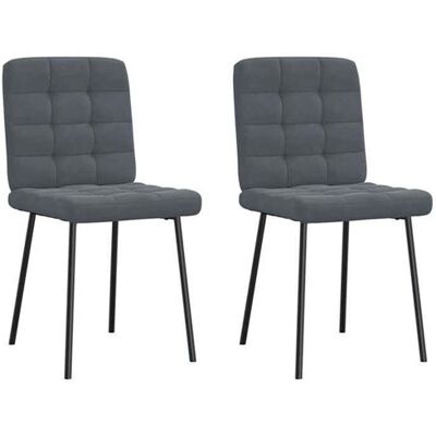 vidaXL Eetkamerstoelen 2 st fluweel donkergrijs4101081 vidaXL Eetkamerstoelen 2 st fluweel donkergrijs4101081